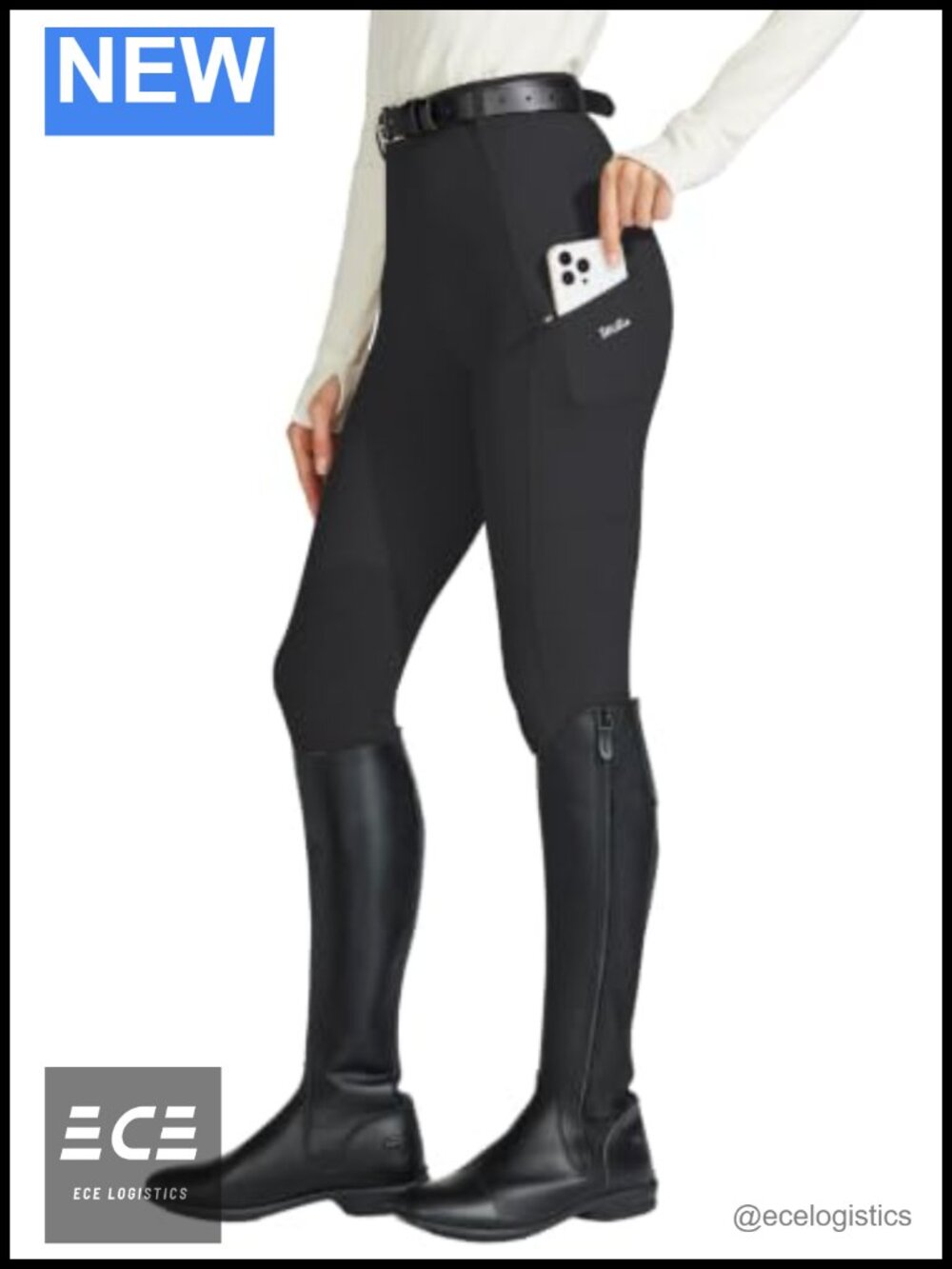 Women's Horse Riding Breeches Equestrian Knee Patch Stretchy Pull On Pants